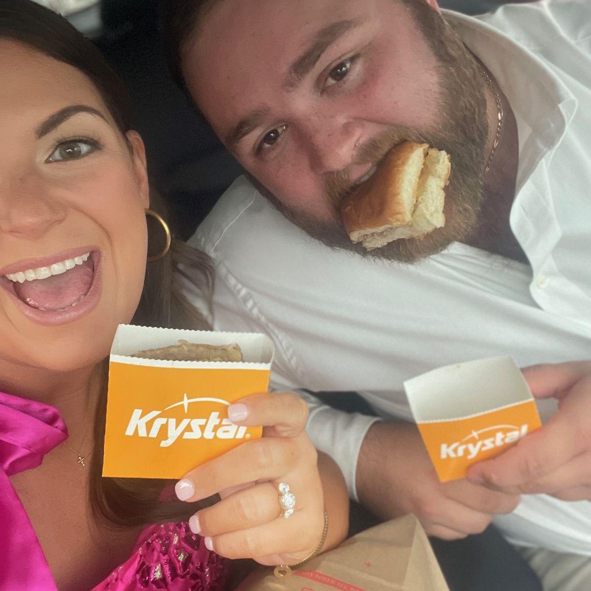 As children, Lauren & her mom would grab Kystral each week after dance. Mark & his dad always stopped for a Krystal after their fishing trips. Now they enjoy Krystals together for every occasion!