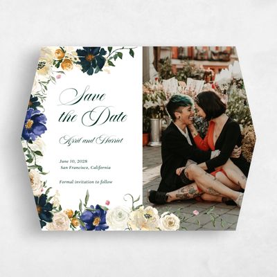 White Diamond Wedding Save the Date - Moderna Photo