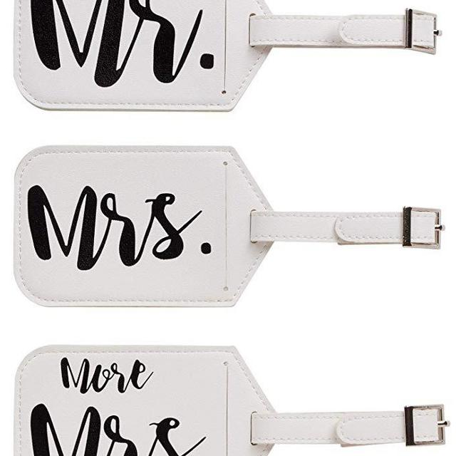 3 Pack Mr & Mrs Honeymoon Travel Luggage Tags