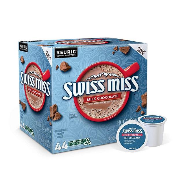 Swiss Miss Milk Chocolate Hot Cocoa, Keurig Single Serve K Cup Pods, Flavored K Cups, 44Count