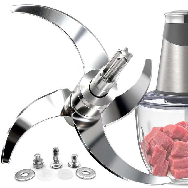 8-Cup All Stainless Steel Food Processor Blade, Self-Adjustable Height | Compatible with Ganiza SPZTJK BUMET Syvio Homeasy and more 8-cup food processors, Bi-Level Blades, Microplastic-Free, Durable