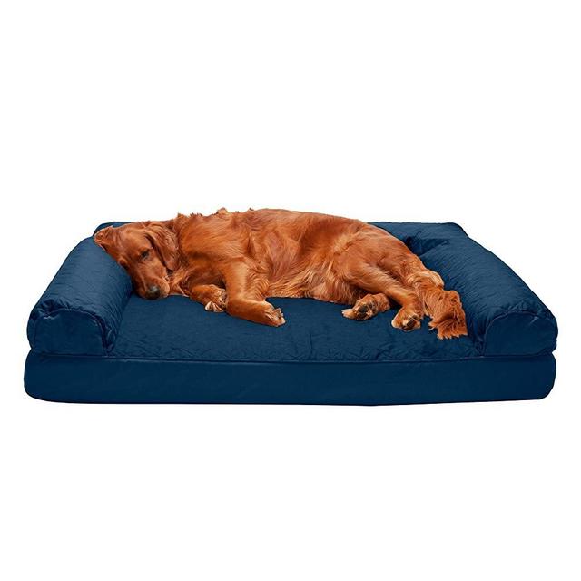 Furhaven XL Orthopedic Dog Bed Quilted Sofa-Style w/ Removable Washable Cover - Navy, Jumbo (X-Large)