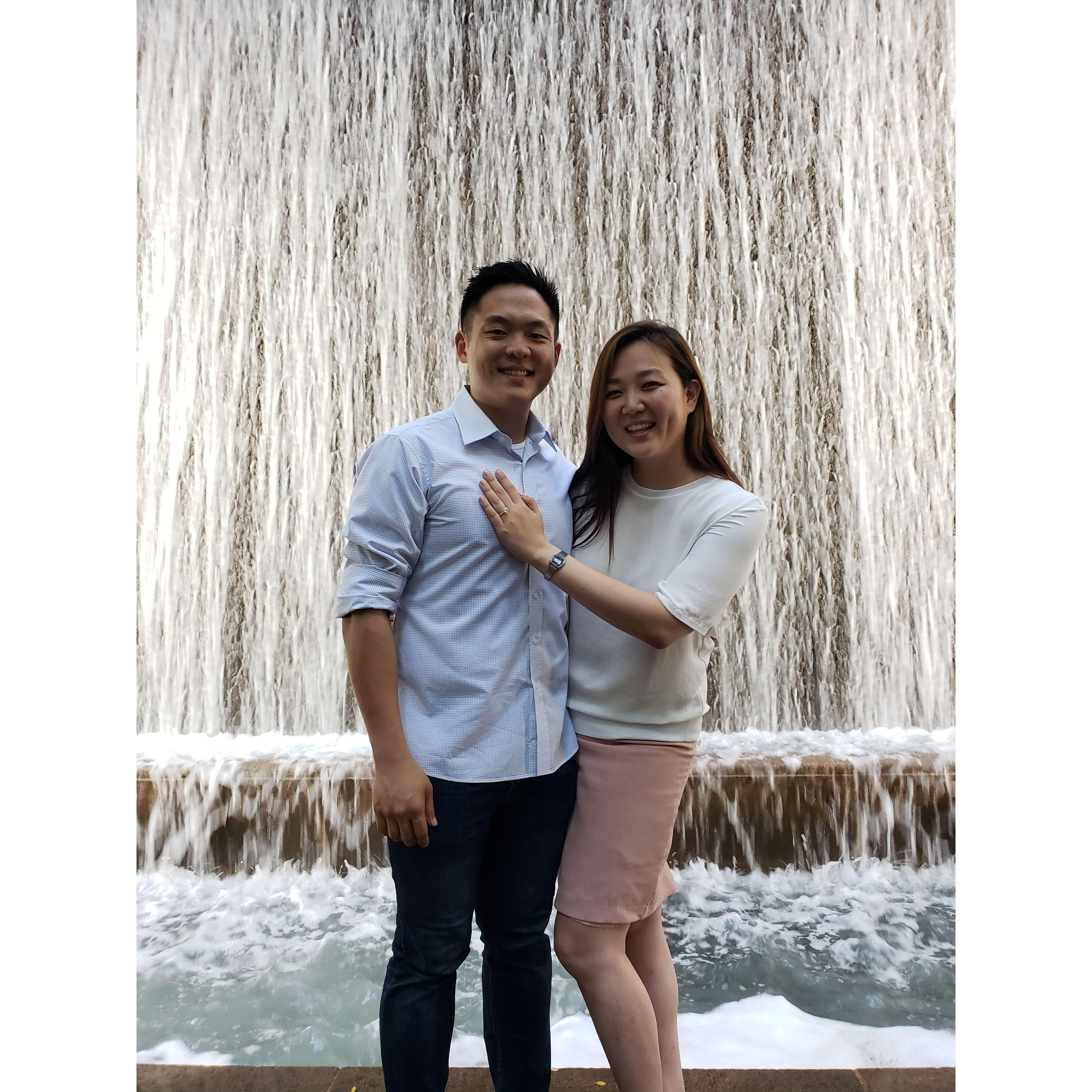 Post proposal smiles. And showing off the ring!