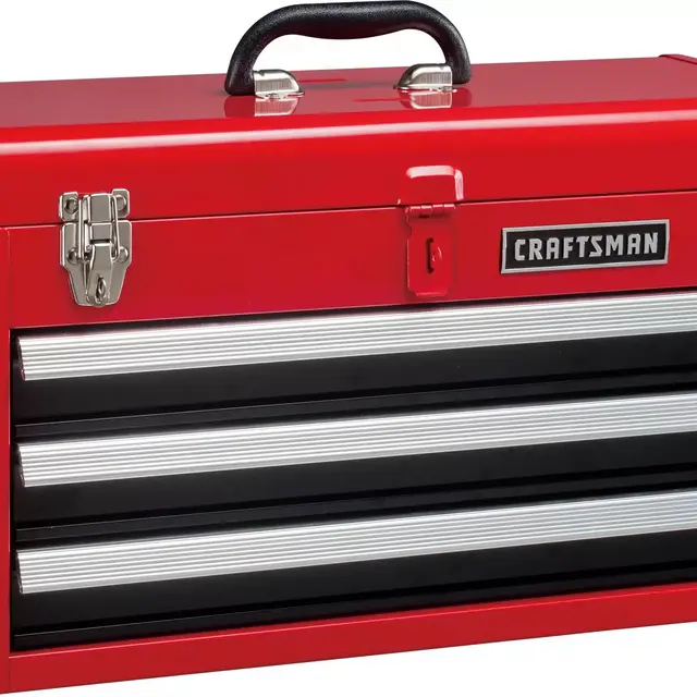 CRAFTSMAN Portable 20.5-in Ball-bearing 3-Drawer Red Steel Lockable Tool Box