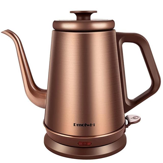 DmofwHi 1360W Gooseneck Electric Kettle (1.0L),100% Stainless Steel BPA Free Electric Tea Kettle with Auto Shut - Off Protection, Pour Over Coffee Kettle for Coffee and Tea-Copper