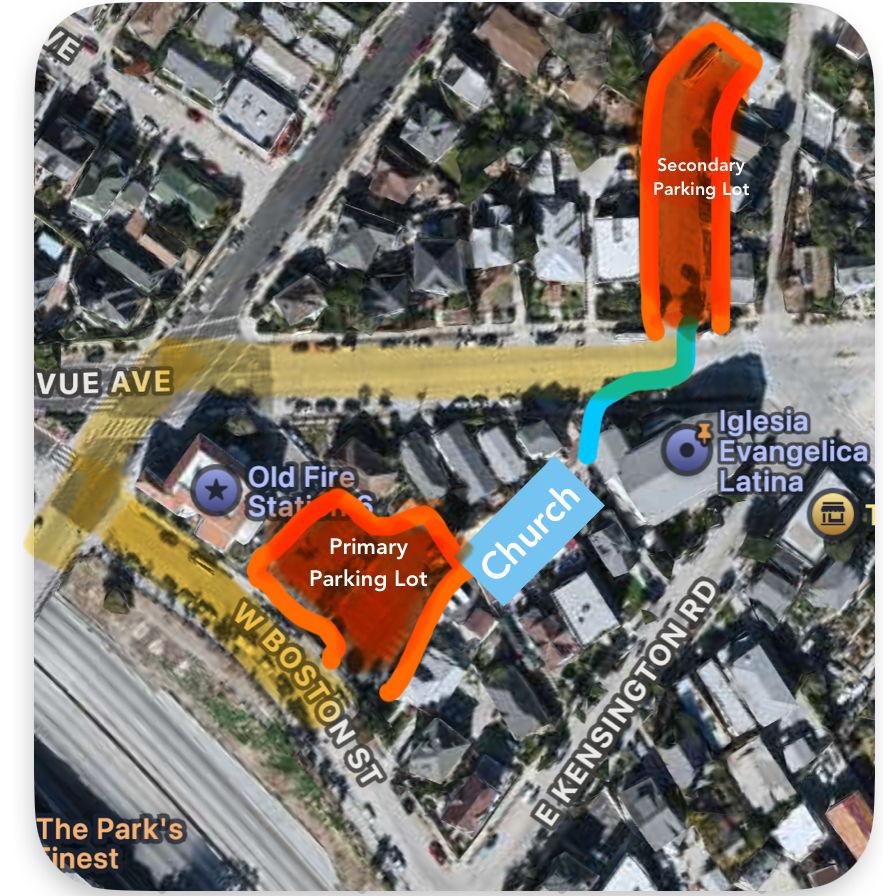 Parking Description for the Reception.
