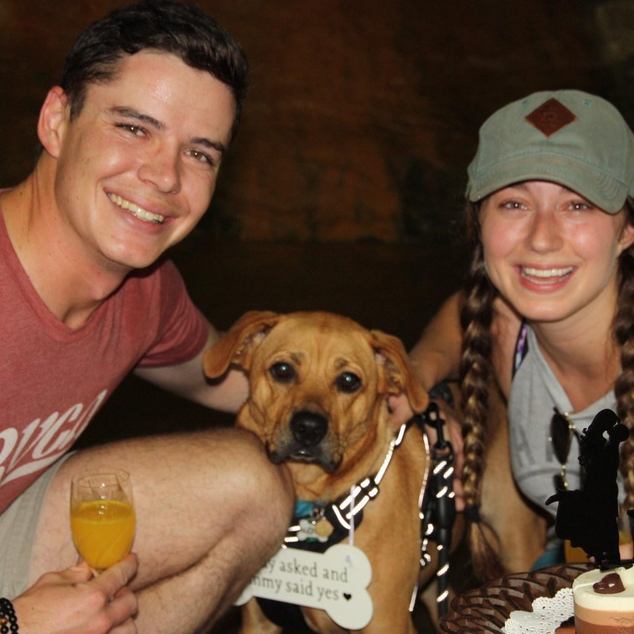 The proposal, starring our dog Mayble