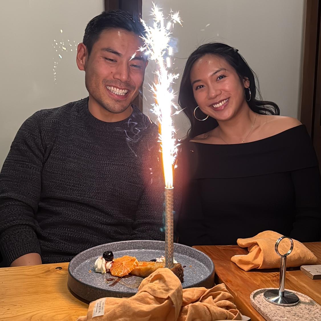 Celebrating Eric’s birthday (and our engagement)