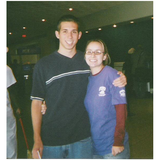 An airport goodbye in 2003.