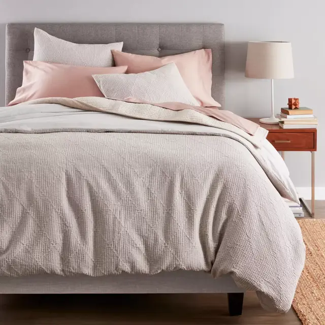Nestwell™ Pleated Rhombus 3-Piece Full/Queen Comforter Set in Grey