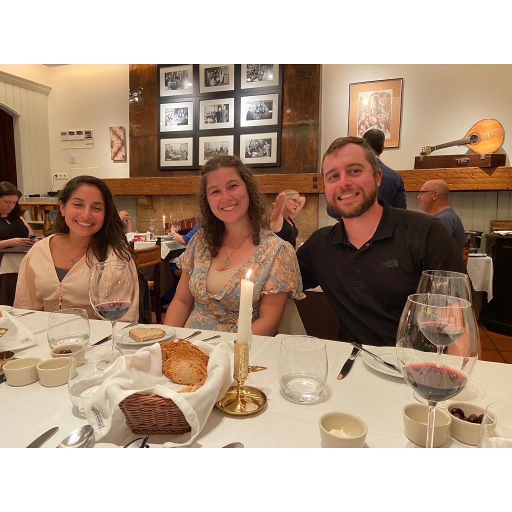 Nicole, Carlye and Derek enjoying dinner and Fado music in Lisbon 2023