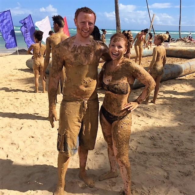 After a mud party in the Dominican Republic, I am hoping we don't look like this after the cake cutting!