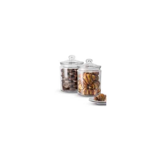 Kook Glass Kitchen and Apothecary Storage Jars, 1/2 Gallon, Set of 2