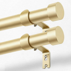 Gold Curtain Rods, 2 Pack (28 to 48 Inch)
