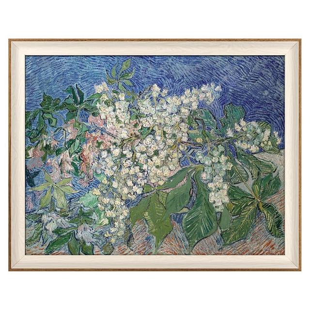 VIYYIEA Framed Canvas Wall Art, Flowers Wall Art for Living Room, Vintage Oil Painting Picture, Van Gogh Home Decor, Bathroom Wall Decor -【Chestnut Branches】-(16"x20")