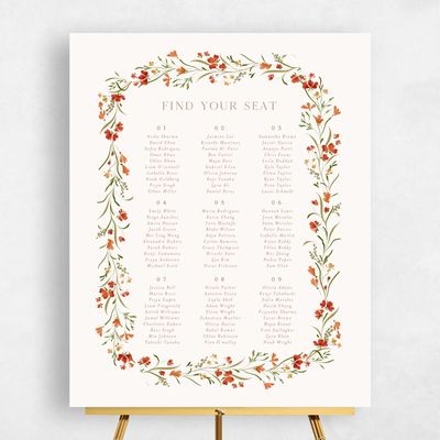 Beige Wedding Sign - Mirtillo Seating Chart