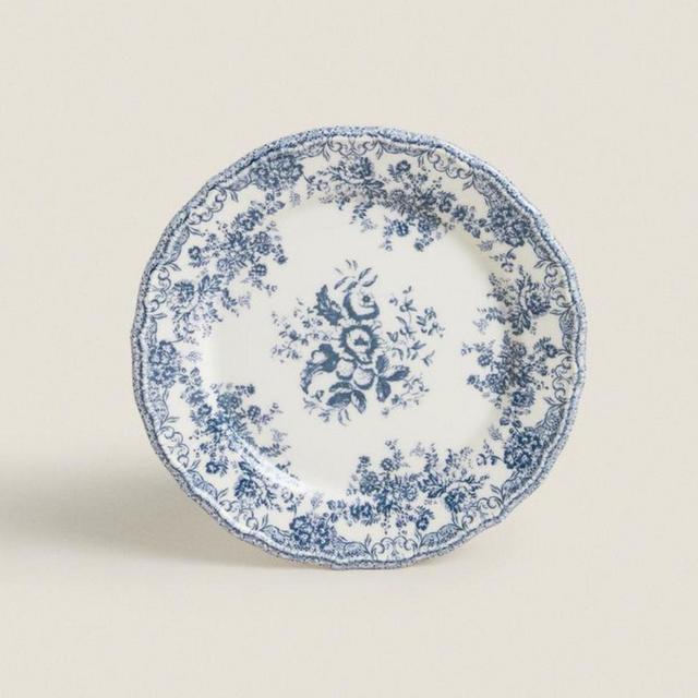 FLORAL EARTHENWARE DESSERT PLATE