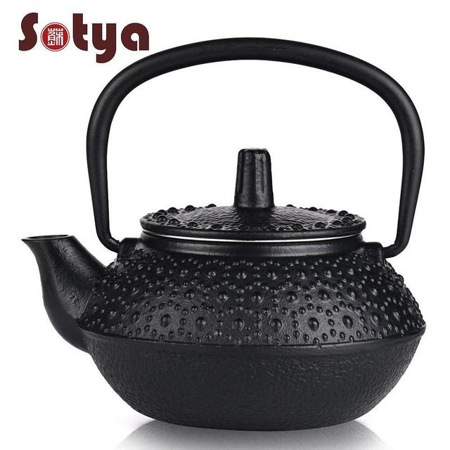 Cast Iron Teapot, Sotya Tetsubin Japanese Tea Kettle (300ml, Black)