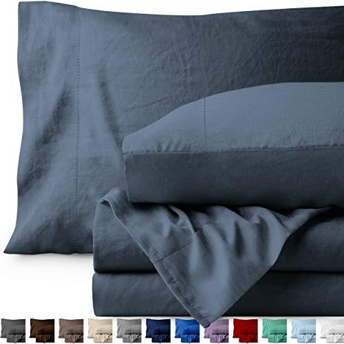 Bare Home Queen Sheet Set - Premium 1800 Ultra-Soft Microfiber Bed Sheets - Double Brushed - Hypoallergenic - Wrinkle Resistant (Queen, Sandwashed Blue Sea)
