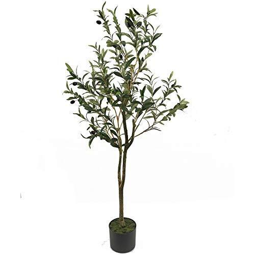 UNIQUE FOREST ARTS 4-Feet Olive Silk Tree,Artificial Silk Plant,Artificial Tree Green (4 Feet Olive Silk Tree)