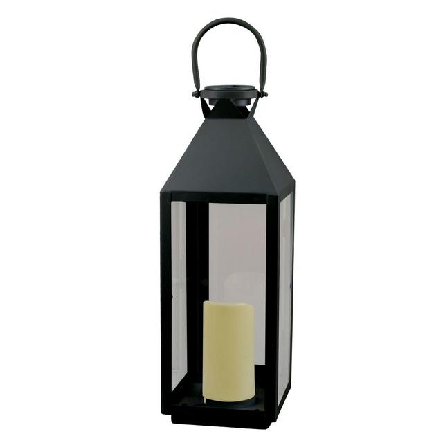 W Home™ Solar Medium Metal Lantern in Black
