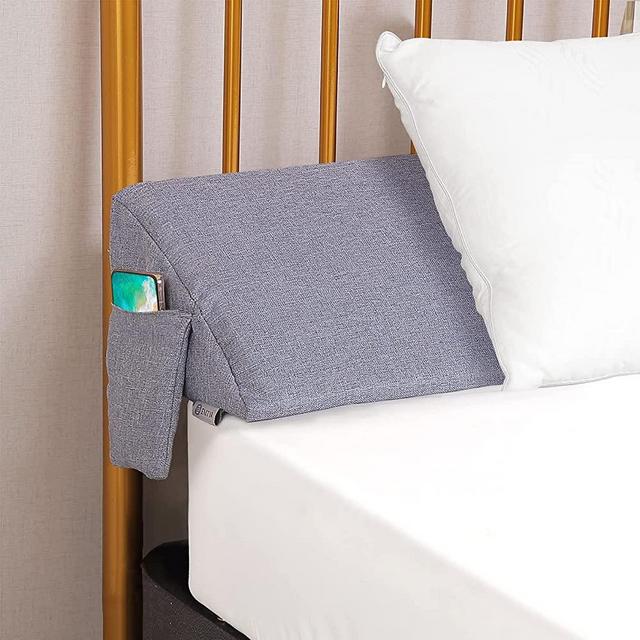 ENITYA Queen (10"x6"x60") Bed Wedge Pillow Larger,Mattress Gap Filler (0-10") /Bolster Pillow for Bed/headboard Pillow/Gap Filler Between Your Headboard and Mattress（Gray）