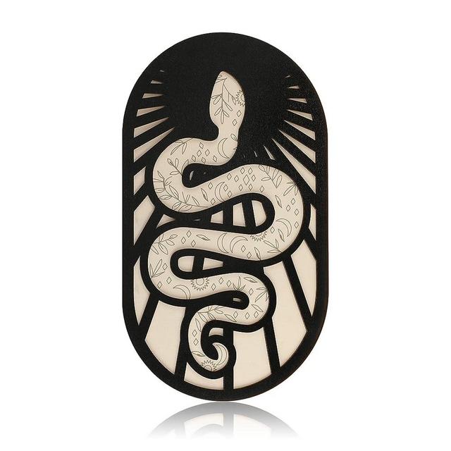 Snake Wall Decor Earthy Room Wall Decor Floral Snake Wall Art Boho Witchy Cute Wooden Snake Decor Aesthetic for Home Living Room Bathroom Bedroom Hallway