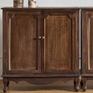 Arshawn Traditional 31''W Solid Wood 2 - Door Accent Cabinet with Simple Assembly (Set of 2) - Walnut