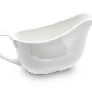 Nucookery Large 17 Oz Gravy Boat With Ergonomic Handle | White Fine Porcelain Saucier With Big Dripless Lip Spout | For Gravy, Warming Sauces, Salad Dressings, Milk, & More | Microwave & Freezer Safe