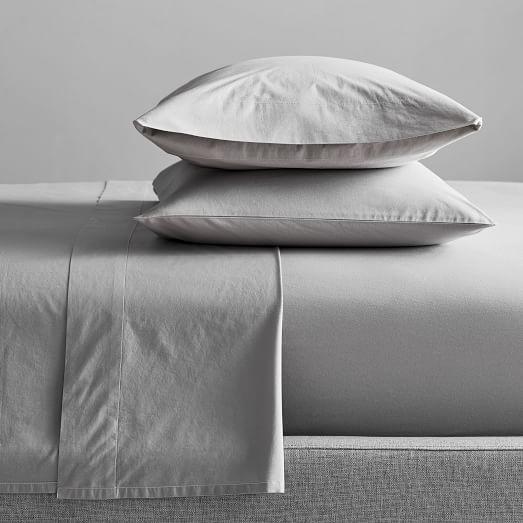 Organic Washed Cotton Sheet Set - Platinum - King Size