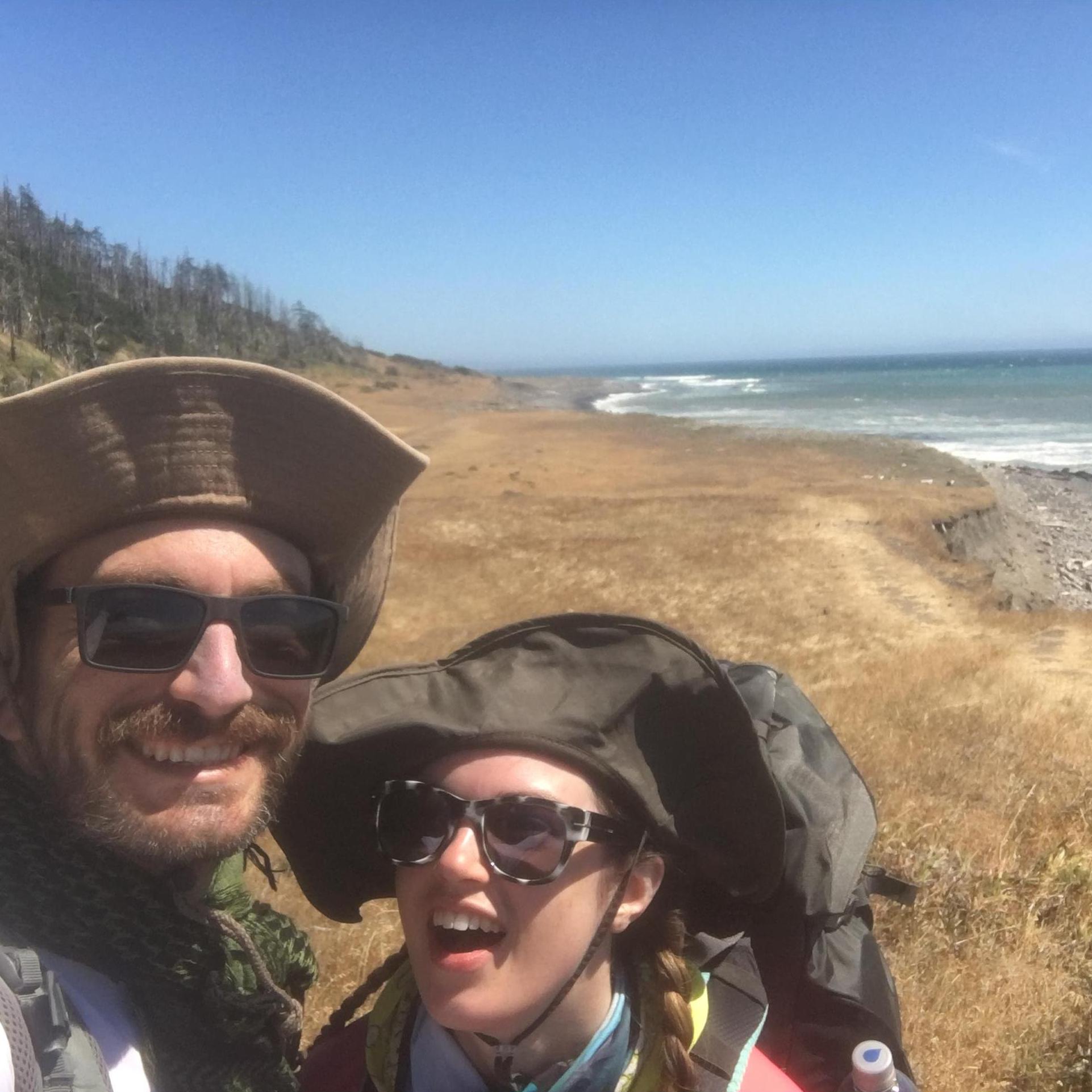after accomplishing a tough stretch of the Lost Coast. Little did Ty know how sunburned she already was.
