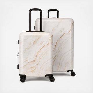 Gold Marble 2-Piece Luggage Set