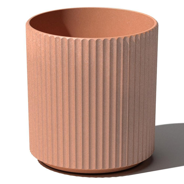 Veradek Demi Series Round Planter for Porch, Patio, Backyard | Durable Plastic-Concrete Material | Modern Décor for Tall Plants, Flowers