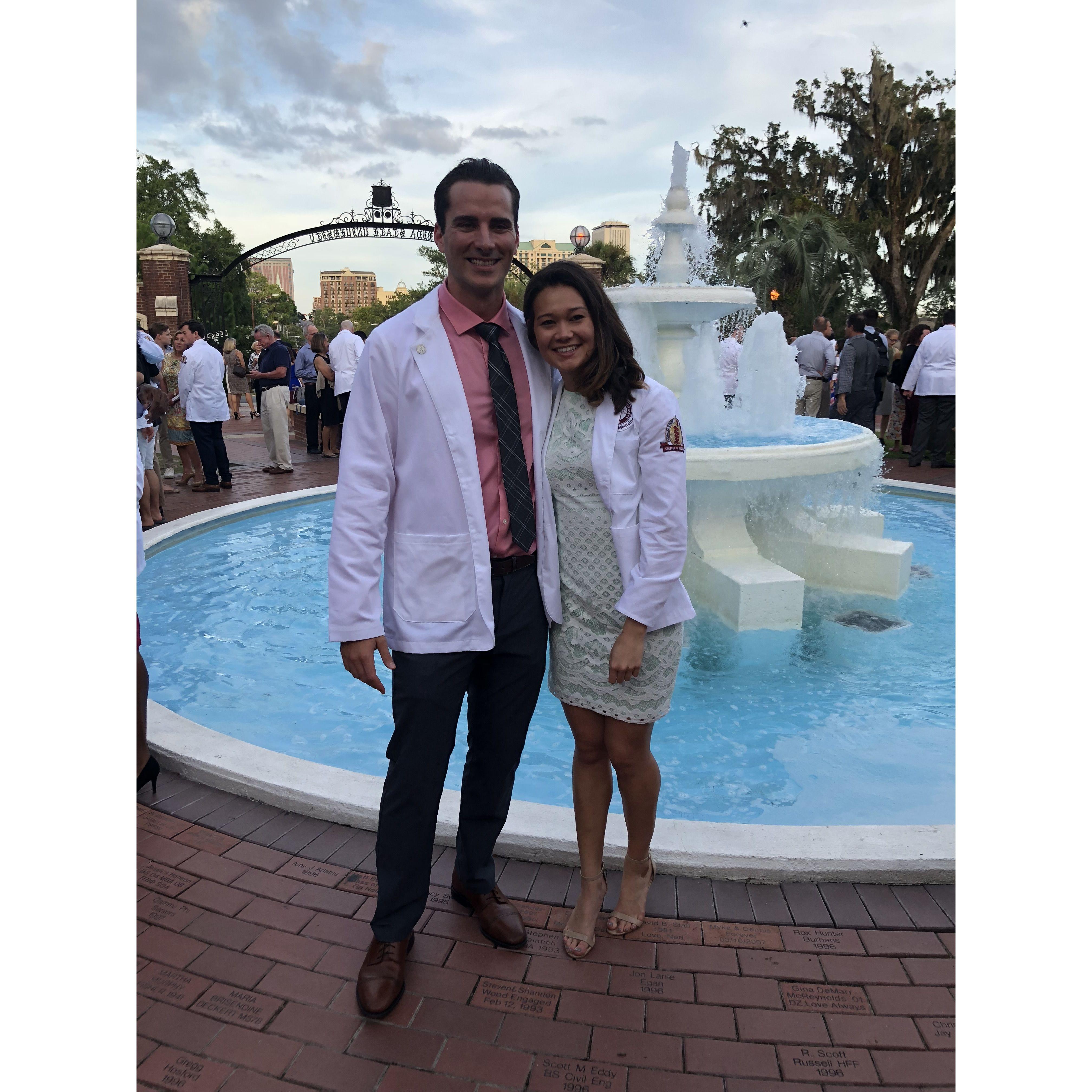 Our White Coat Ceremony in Tallahassee, FL, August 2018. Our first photo together!