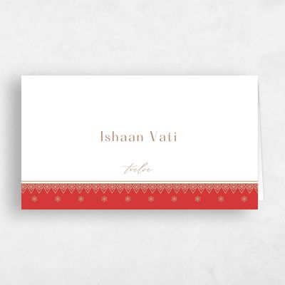 Red Wedding Place Card - Pyaar