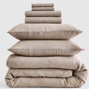 Deluxe Linen Duvet Bundle | Quince in Toffee
