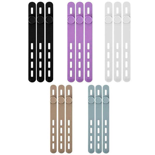 15 Pcs Silicone Cable Ties, Reusable Cord Organizers for Charger Cables, Hair Dryer, Home Office Desk, Flexible Cord Wraps for Electrical Wires Management