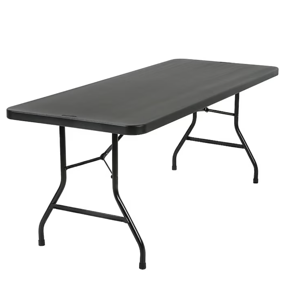 Cosco 2.5-ft x 6-ft Indoor or outdoor Rectangle Resin Black Folding banquet table 8 -Person