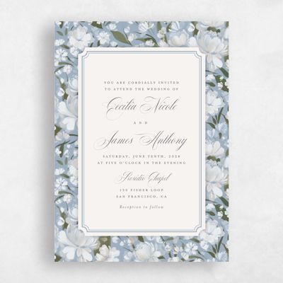 Powder Blue Wedding Invitation - Annika Portrait