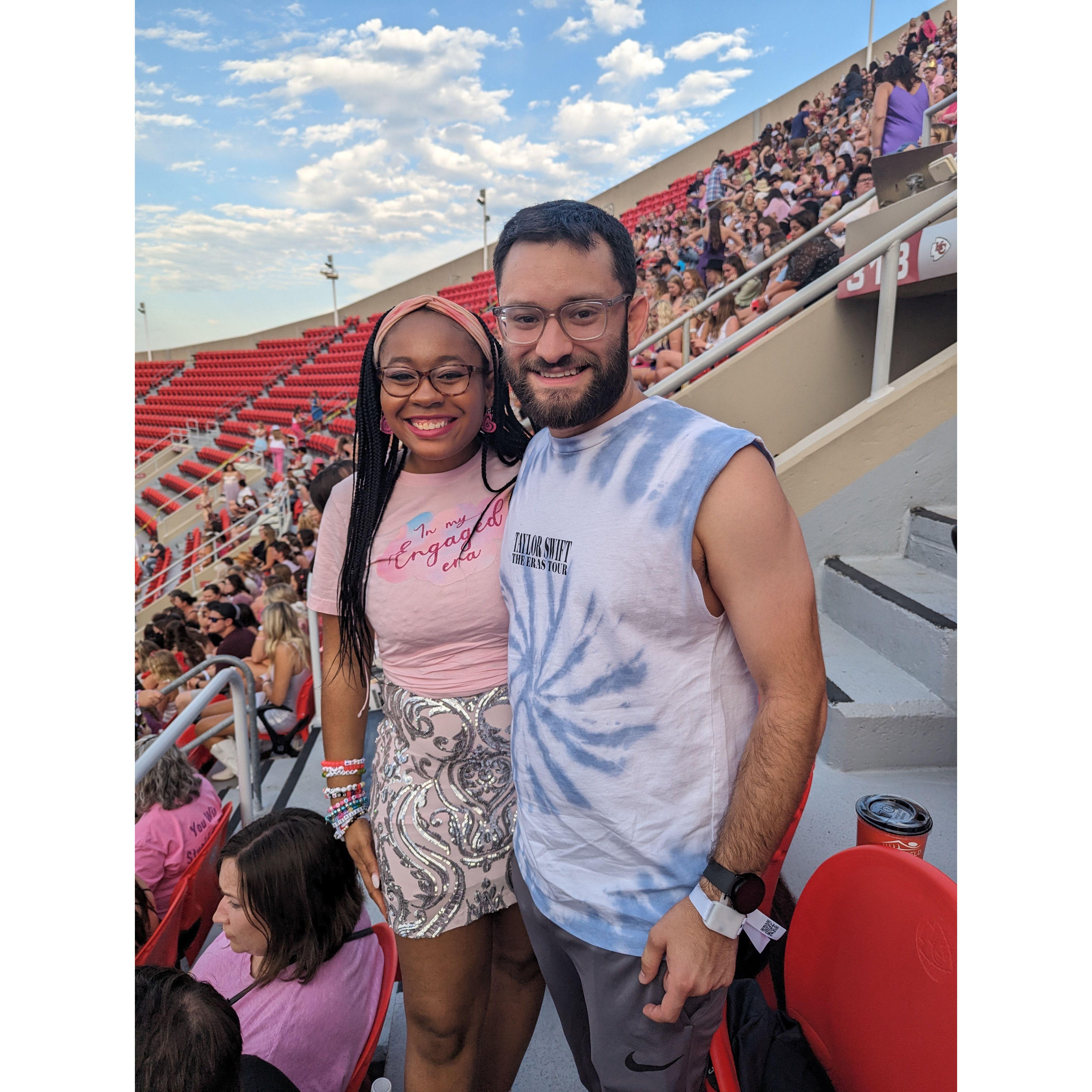 Picture of Drew and Gabbi at the Taylor Swift Eras Tour Concert together.