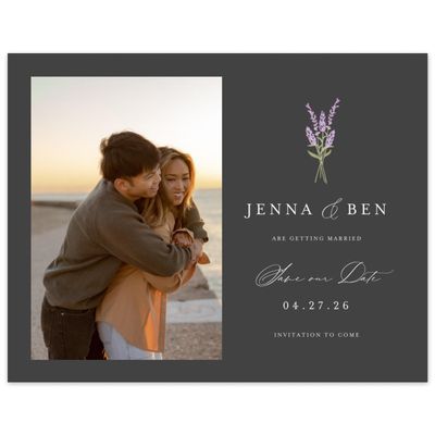 Dark Charcoal, Grey Wedding Digital Save the Date - Marat Photo