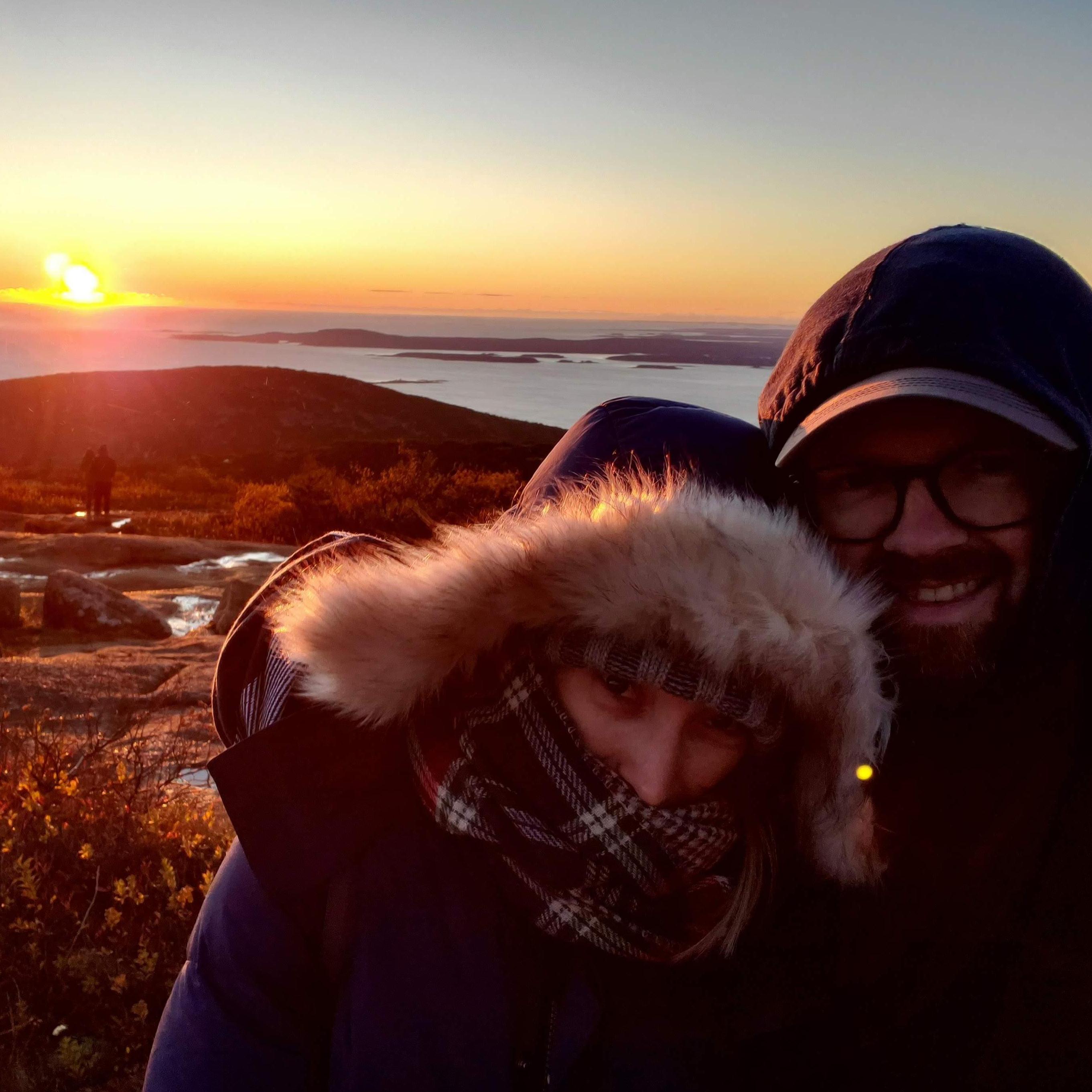 Saw first light in the first place that the sun rises in the U.S. atop Cadillac Mountain. It was at this juncture that Erica confirmed she's officially more of a sunset kinda gal.