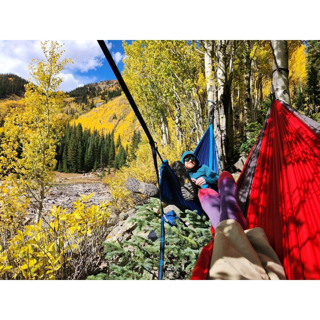 And we loved enjoying the crisp air and unmatched beauty while doing one of our favorite things- reading in nature in our hammocks!