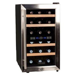 Koldfront 18 Bottle Free Standing Dual Zone Wine Cooler - TWR187ESS