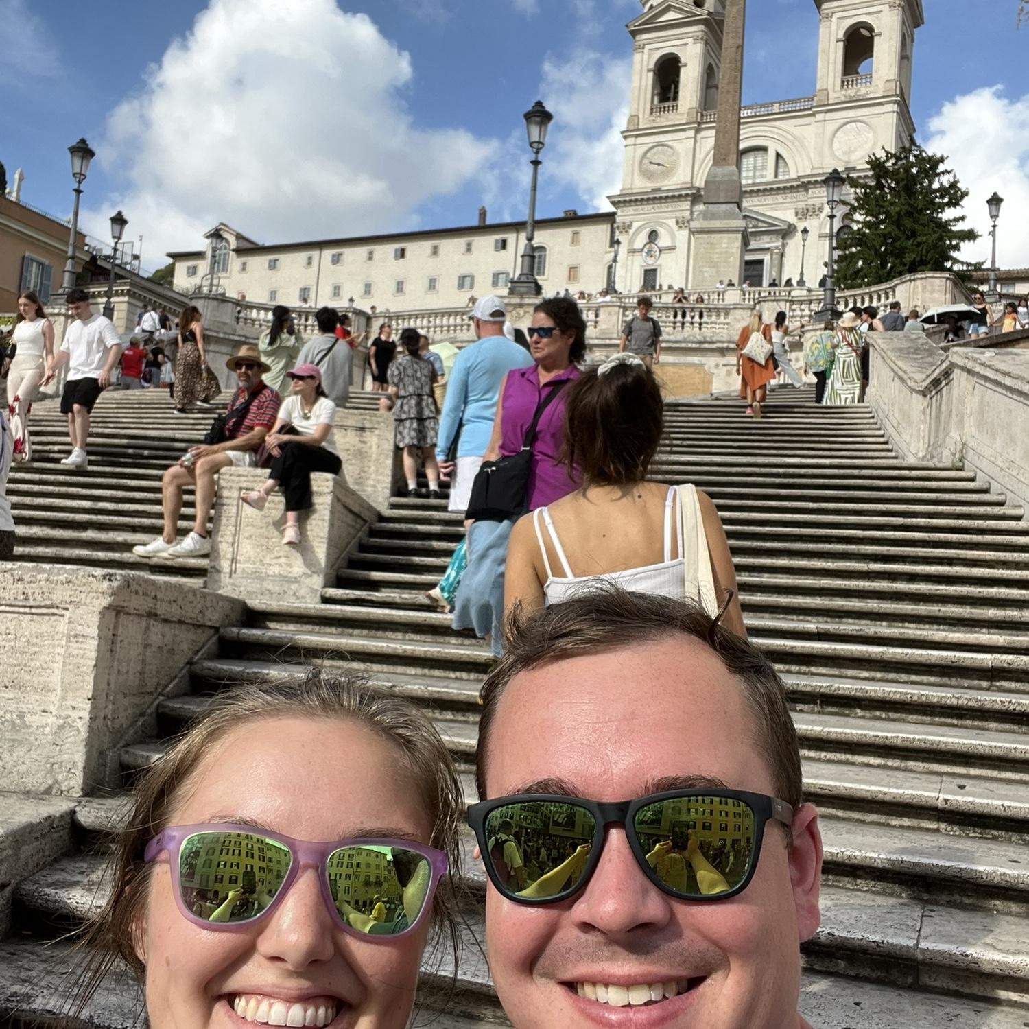 On the Spanish Steps in Rome, Italy