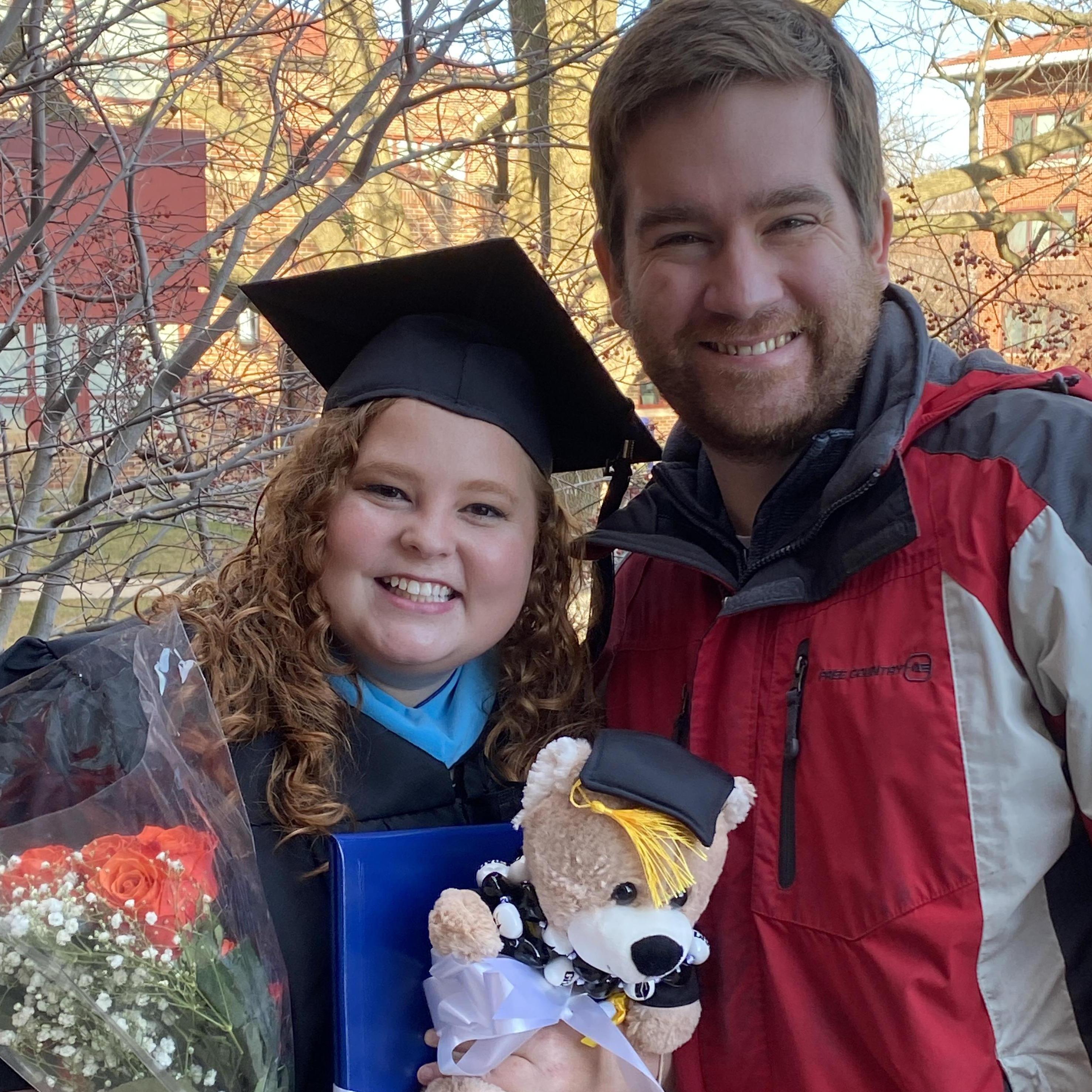 Here we are after Ashley graduated with her Masters of Arts in Curriculum and Instruction: Teaching Diverse Learners from Aurora University!