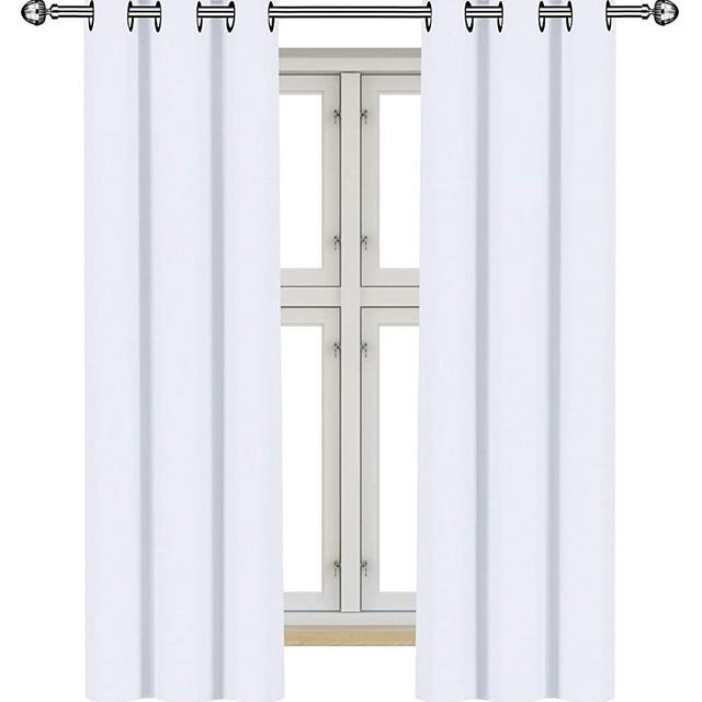 Utopia Bedding 2 Panels Grommet 50% Blackout Curtains Thermal Insulated for Bedroom, W42 x L63 Inches, White