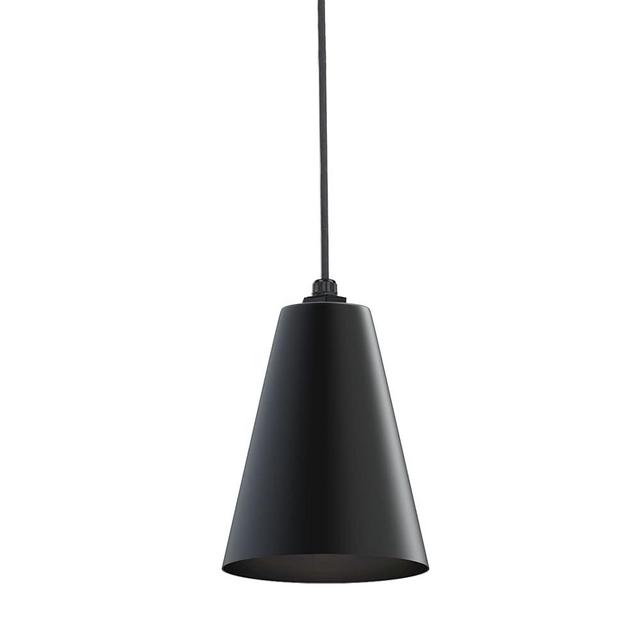 Steel Lighting Co. Laurel Pendant Light | Ceiling Mounted | 8.5 inch Cone Shade | Modern Contemporary Farmhouse Style Made in America | Black Cord | Matte Black Exterior/Matte Black Interior