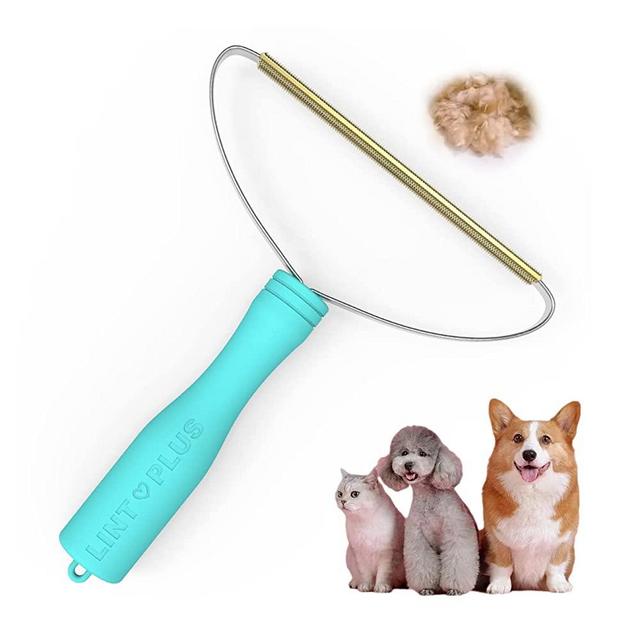 Uproot Cleaner Pro Pet Hair Remover Multi Fabric Edge and Carpet Rake by LINTPLUS,Dog Hair Remover and Cat Hair Remover for Rugs,Couch&Pet Towers,Easy Protable Lint Remover to Every Hair!(Sky-Blue)