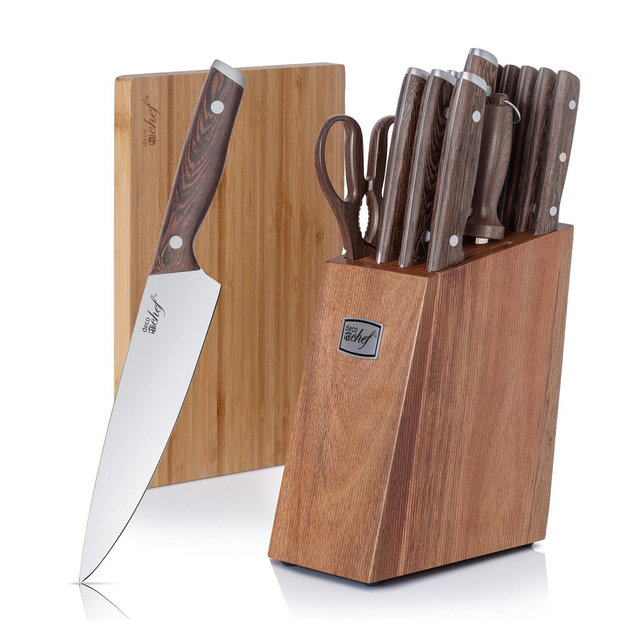 Deco Chef 16 PC Steel Chef Knife Block Set